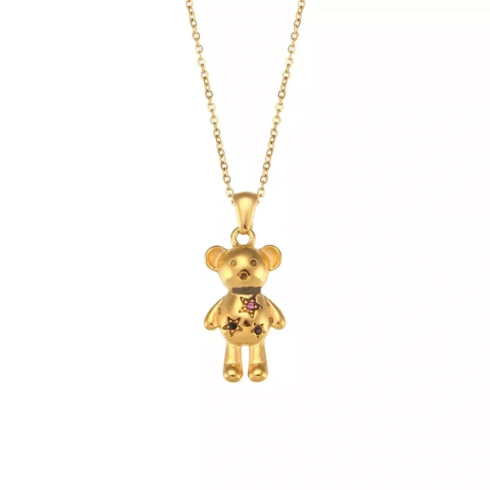 NEW 18K GOLD CUTE BEAR PENDANT NECKLACE, NICE NECKLACE, CUTE NECKLACE - Picture 5 of 5